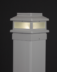 Maci Mae White LED Solar Post light