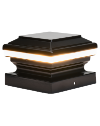Saturn Black LED Solar Post light